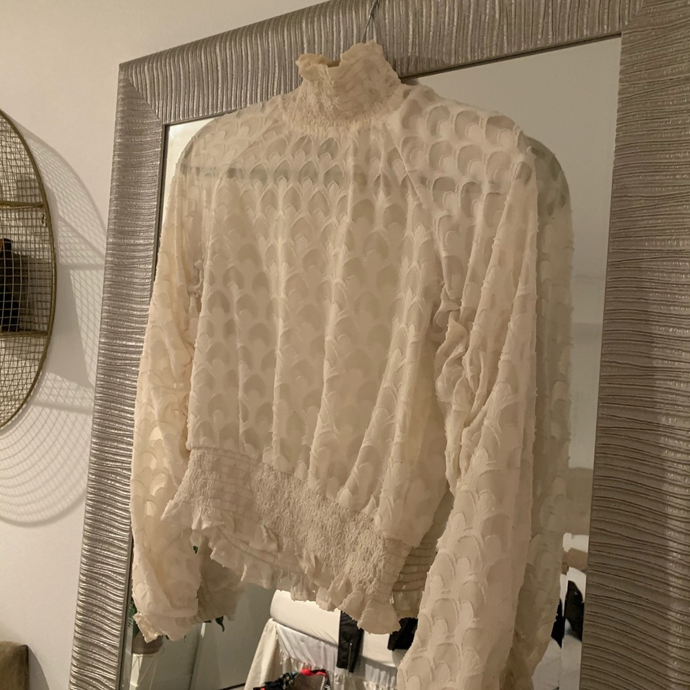H&M Cream High Neck Blouse - Picture 2 of 5
